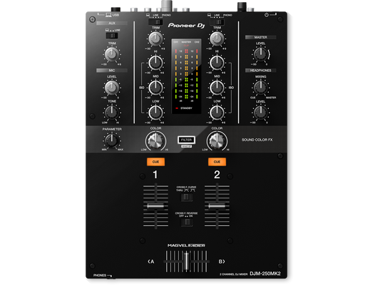 Pioneer DJ DJM-250MK2 2-channel DJ mixer with independent channel filter