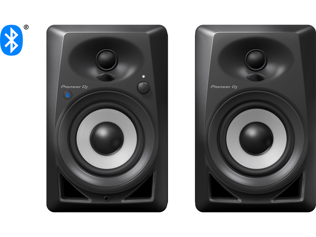 Pioneer DJ DM-40BT 4" Desktop Monitor System with Bluetooth Functionality - Pair (Black)