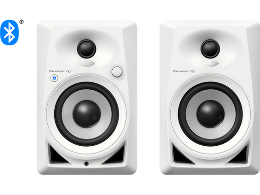 Pioneer DJ DM-40BT 4" Desktop Monitor System with Bluetooth Functionality - Pair (White)