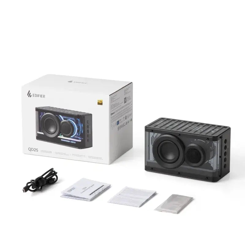 Edifier QD25 Tabletop Wired & Portable Bluetooth Speaker - Each (Black)