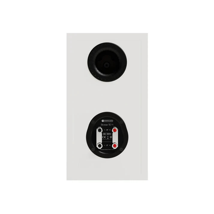 Monitor Audio Bronze 50 7G Bookshelf Speaker - Pair (White) + WiiM Amp Pro Multiroom Streaming Amplifier (Silver)