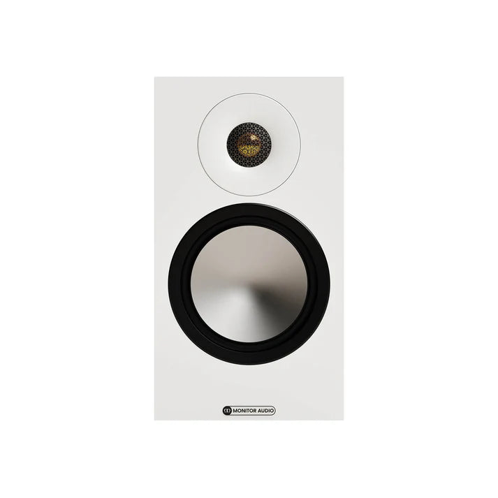 Monitor Audio Bronze 50 7G Bookshelf Speaker - Pair (White) + WiiM Amp Pro Multiroom Streaming Amplifier (Silver)