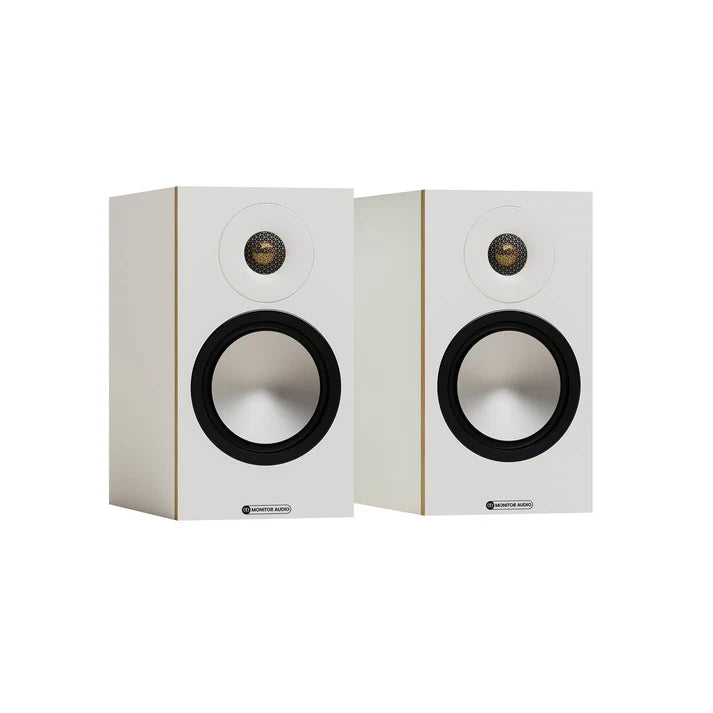 Monitor Audio Bronze 50 7G Bookshelf Speaker - Pair (White) + WiiM Amp Pro Multiroom Streaming Amplifier (Silver)