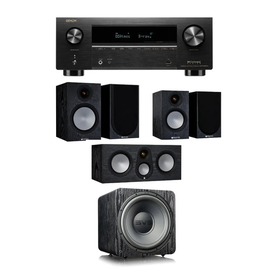 Monitor Audio Silver 100 5.1 Home Theatre System (Black) + Denon AVR-X2800H AV Receiver (Black)