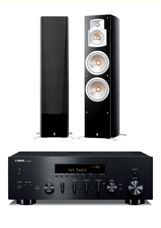 Yamaha R-N600 Network Receiver + Yamaha NS-777 Floorstanding Speakers (Black)