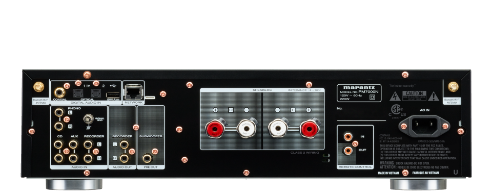Marantz PM-7000N Network amplifier (Black) with Monitor Audio Silver 200 7G Floorstanding Speakers - Pair (Black)