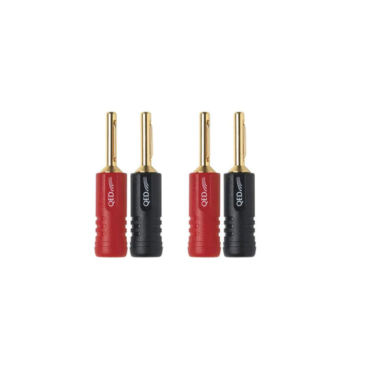 QED Screwloc Banana Plug 4mm 2 Red 2 Black