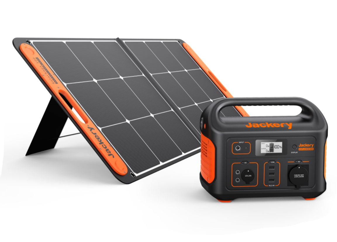 Jackery Explorer 500 Portable Power Station and Jackery SolarSaga 100W Solar Panel