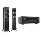 Polk Reserve R600 Floorstanding Speakers - Pair (Black) + Denon AVR-X2800H 7.2 Ch. AV Receiver with HEOS® Built-in