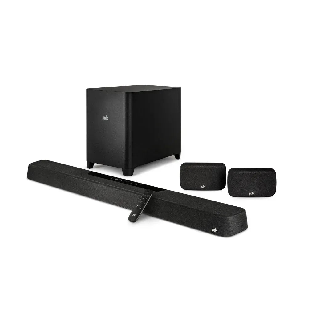 Polk Audio Magnifi Max AX (Black) + Polk Audio SR2 Wireless Surround Speakers - Pair (Black)