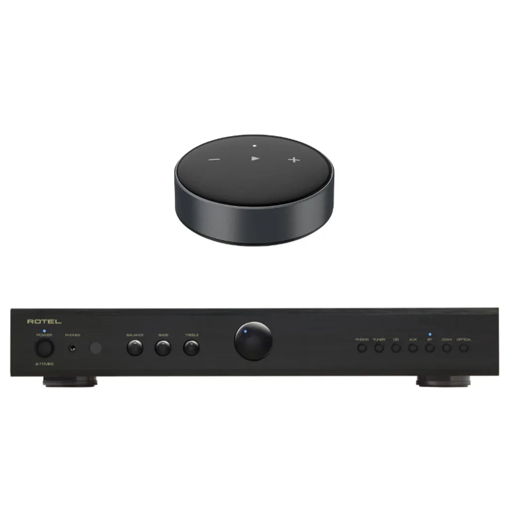 Rotel A11 MKII Integrated Amplifier (Black) + Wiim Mini Streamer -Each (Black)