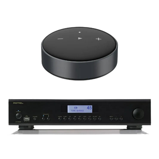 Rotel A14 MKII Stereo Integrated Amplifier (Black) + WiiM Mini Streamer - Each (Black)