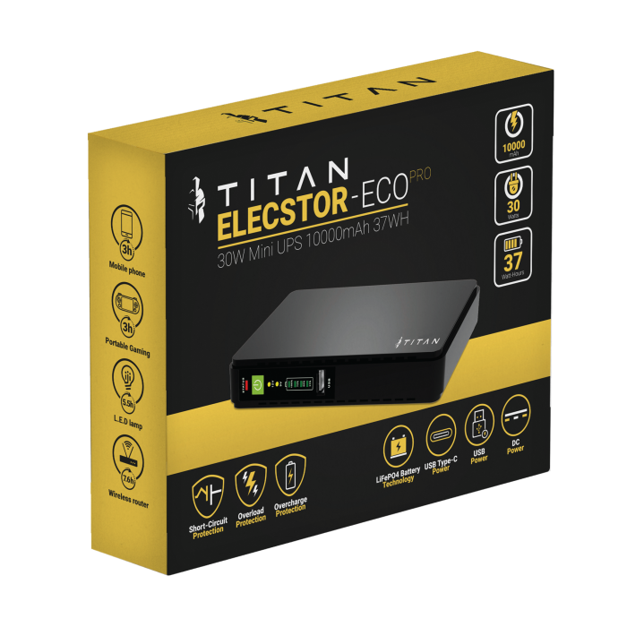 ELECSTOR ECO MINI UPS 30W 10000mAh - 37WH - Each