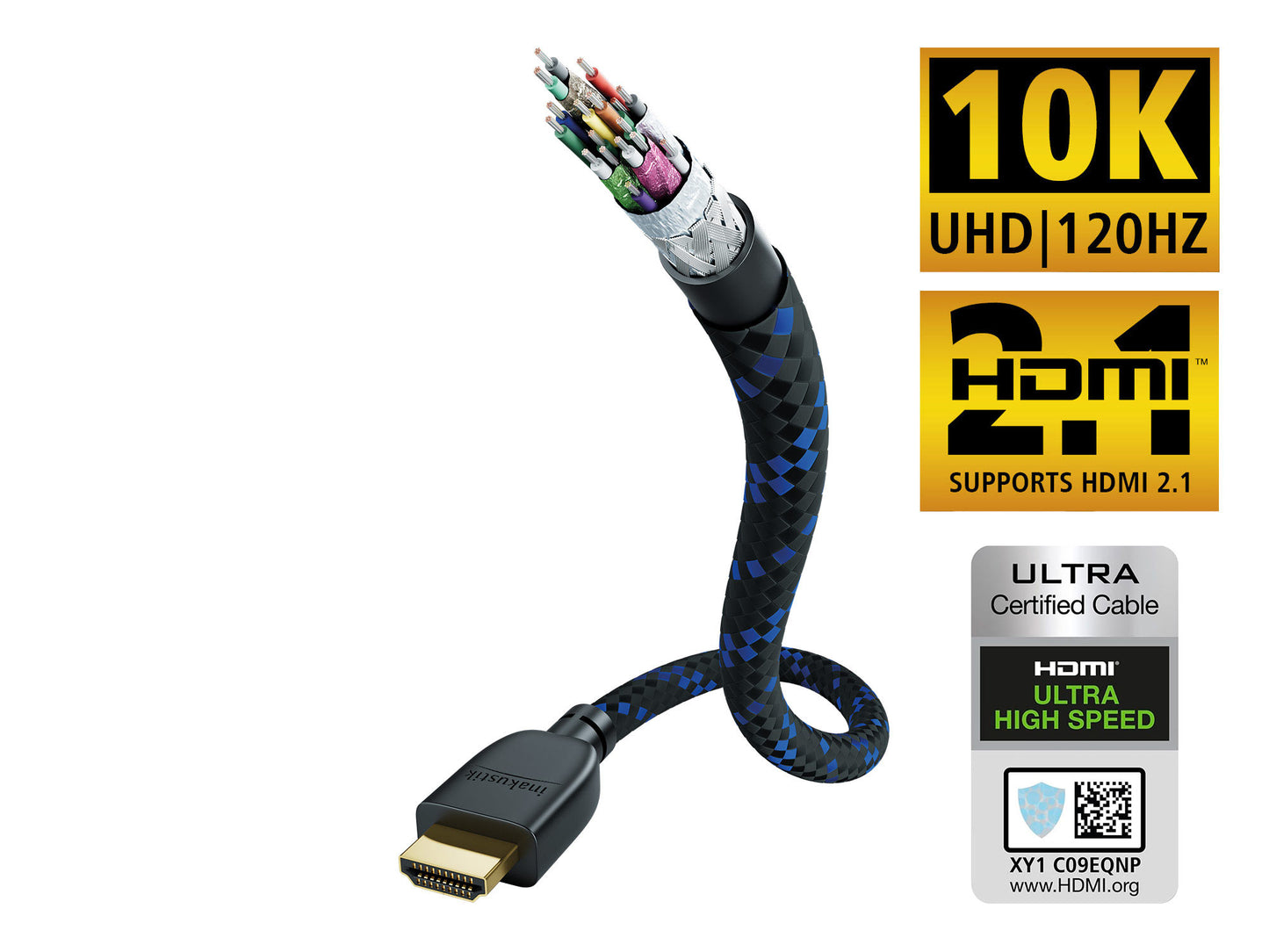 Inakustik PREMIUM Ultra High Speed 10K HDMI 2.1 Cable - Blue