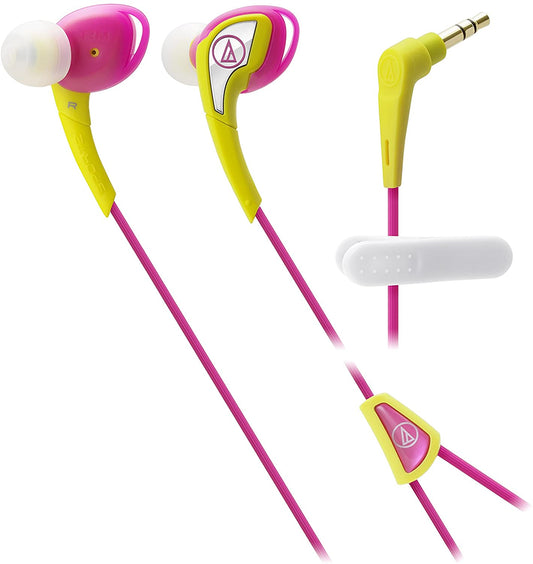 Audio-Technica ATH-SPORT2 SonicSport® In-ear Headphones - Yellow & Pink