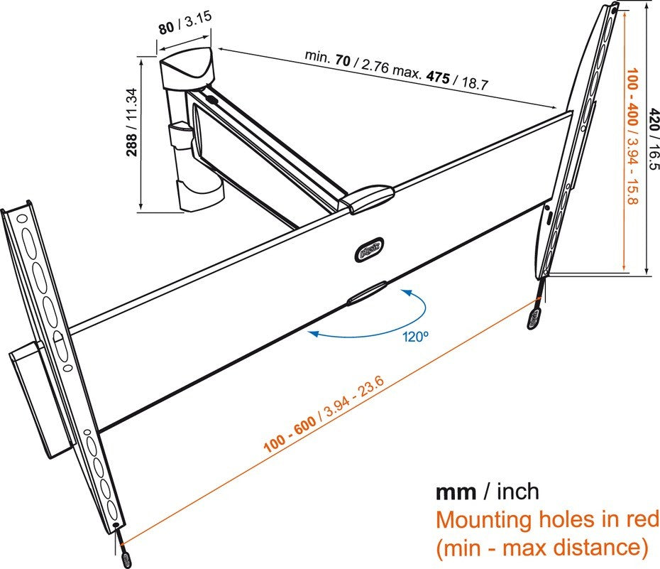 Physix PHW 300 L Full-Motion TV Wall Mount
