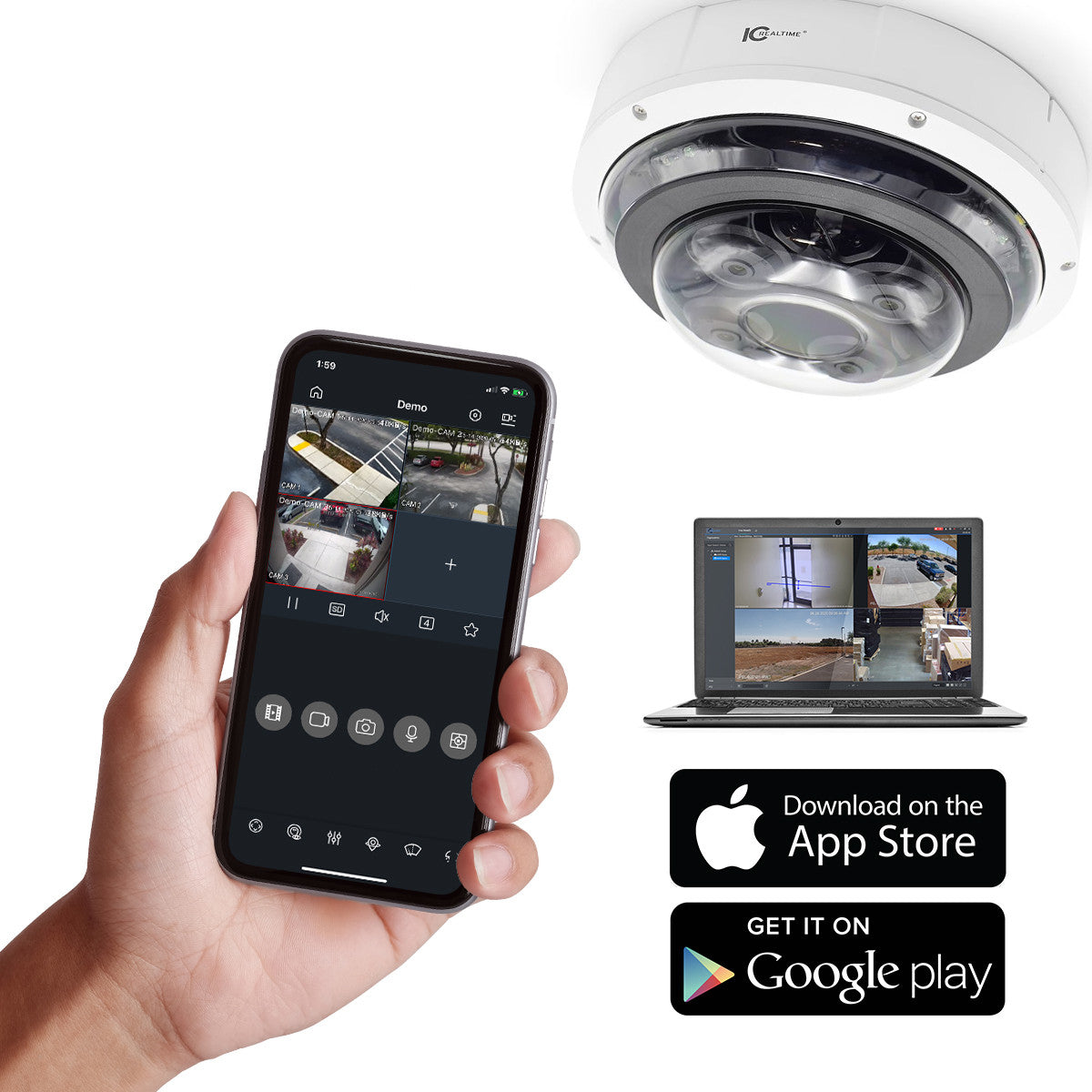 IC RealTime IPEL-M80V-IRW1 4 X 2MP Multi Lens IP Dome Camera