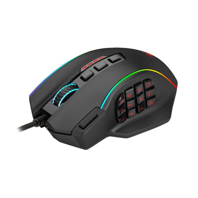 REDRAGON PERDICTION 4 12400DPI RGB MMO Ergo Gaming Mouse – Black