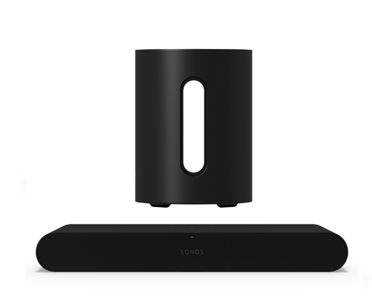 Sonos Ray Soundbar with Sonos Sub Mini Entertainment Set - Black