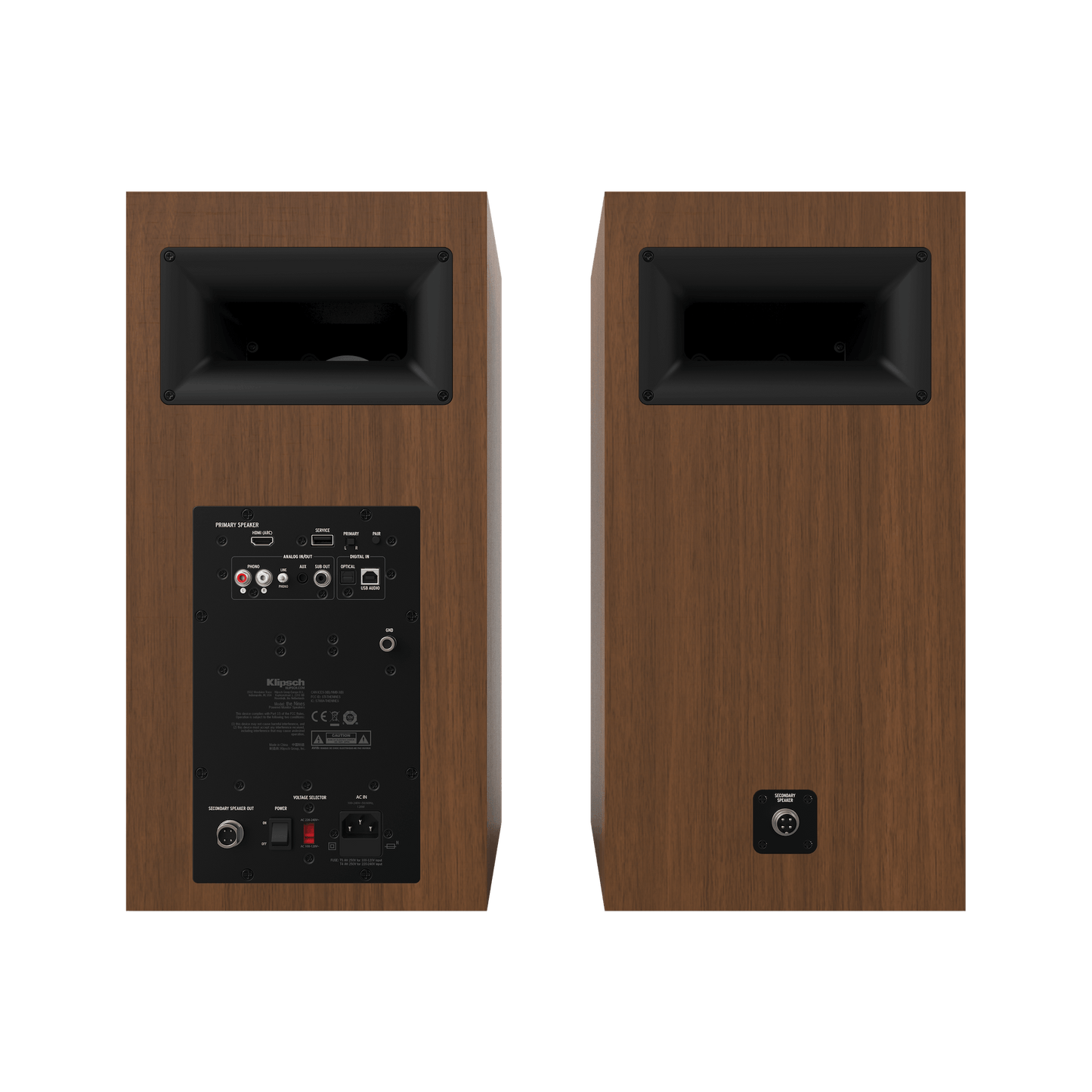Klipsch The Nines 8" Powered Speakers - pair - Walnut