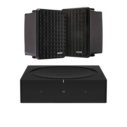 SONOS Amp Stereo Amplifier with Kicker KB6 2-Way Indoor/Outdoor Speakers