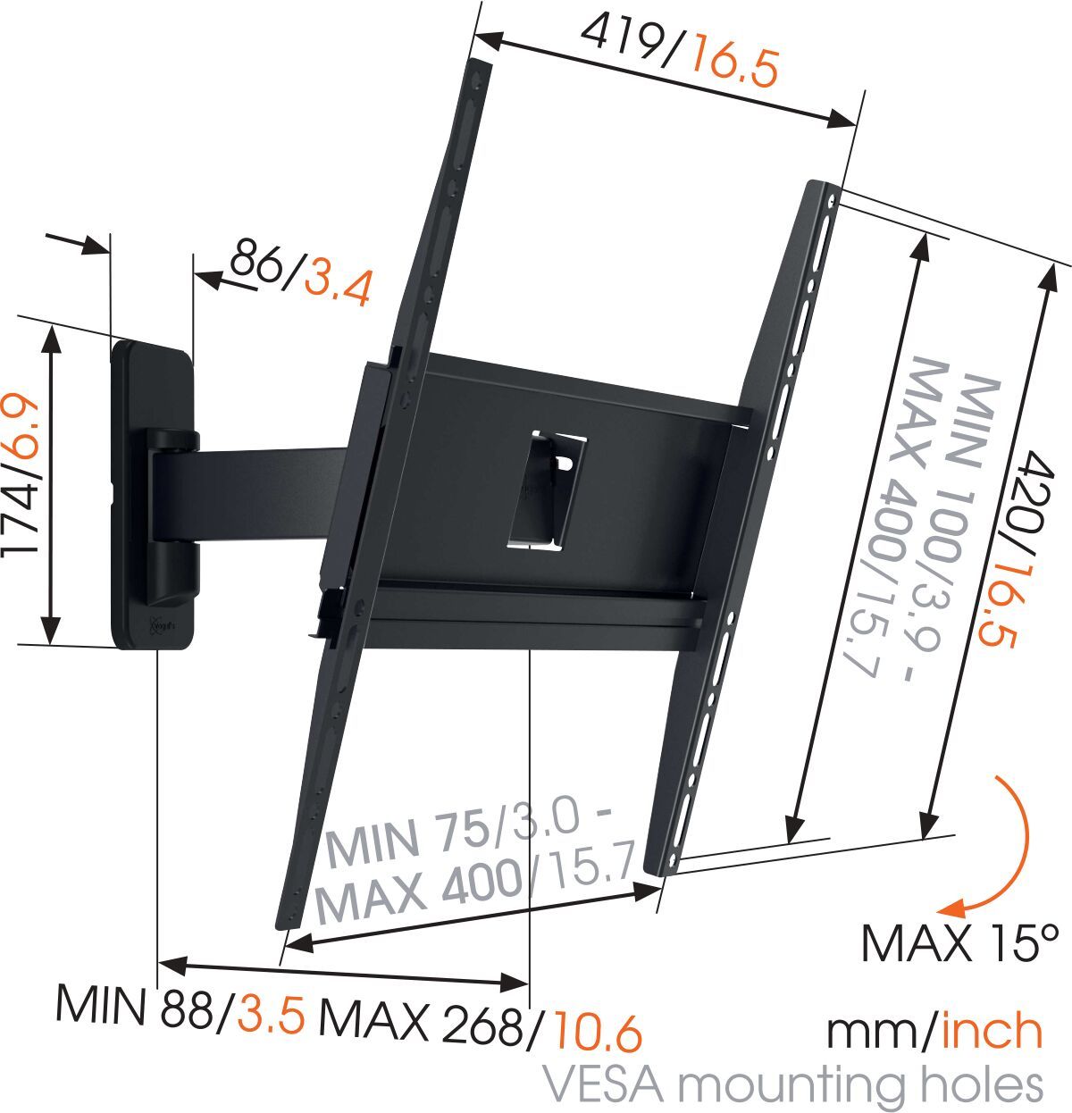 Vogel's MA3030-A1 Full Motion TV Wall Mount